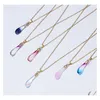 Anhänger Halsketten Mticolor Wassertropfen Frauen Halskette Geometrische Gold Farbe Kette Kinder Halsband Mode Charme Dame Schmuck Zubehör G Otide