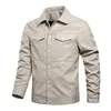 Chaquetas de los hombres Moda Hombres Otoño Biker Cuero Multi bolsillos Pu Outwear Abrigos para hombres Tops Slim Fit