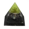 Smycken p￥sar glas rund p￤rla orgonit pyramid naturlig peridot svart obsidian reiki liv av livsenergi orgon pyramid yoga meditation