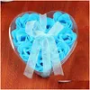 Decoratieve bloemen Kransen 9pcs Geurende rozenbloem Blaad Bouquet Valentijnsdag Geschenk hart Kort Doos Bad Body Soap Wedding Party Dhhez