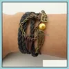 Charm Bracelets 창조적 인 여덟 명의 인피니티 친구 사랑 믿음 믿음 mtilayer 로프 팔찌 연인 선물 선물 배달 보석 OTO6R