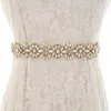 Cintos jlzxsy artesanato de cristal de cristal sashes de noiva para vestidos de damas de honra (ouro rosa prateado em ouro rosa)