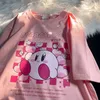Camiseta feminina desenho animado tsshirt feminino feminino de verão camiseta 100 tee de algodão de grande algodão