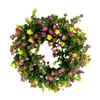 Decorative Flowers Window Colorful For Decoration WreathRound Cottage Artificial Of Garland Door Used Green Wall And Wreath Fall Front