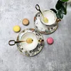 Cups Saucers High Quality Bone China Coffee And Tableware Plates Afternoon Tea Drinkware With Gift Box Spoon