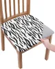 Stol täcker djurhudstruktur zebra svart vit elastisk säte täckning slipcovers för matsalsskyddsträcka