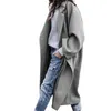 Kadın Trençkotları Uzun Kadınlar Büyük Boy Ceket Düz Renk Çift Taraflı Sonbahar Kış Taşımacılığı Yaka Tek Düğmesi Office Elega için Palto