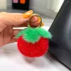 Keychains Mini Real Persimmon Pendant Keychain Women Cute Toy Handbag Car Key Ornaments Girl Trinket Gift Accessories Ring