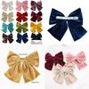 Headbands 12Pcs Women Large Bow Hairpin Chiffon Big Bowknot Stain Barrettes Solid Color Ponytail Clip Hair Accessories Wholesale Dro Dh6Dm