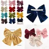 Kafa Bantları 12 PCS Kadınlar Büyük Yay Saç Pinası Chiffon Büyük Bowknot Leke Barrettes Düz Renk At kuyruğu Klipli Saç Aksesuarları Toptan Dro DH6DM