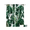 Rideaux Rideaux Feuilles Tropicales Monstera Rideaux Pour Fenêtres Stores Moderne Impression Personnalisée Salon Chambre Décor À La Maison Drop Del Dh0Qb