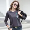 T-shirt Femme LJSXLS Imprimer T Femmes Coton Mode Coréenne Femme Vêtements Printemps Tops Automne Tshirt À Manches Longues Tee Femme 230110