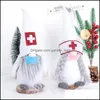 Party Favor Doctors Nurses Santa Faceless Dolls Juldekoration Funnlig stilförsörjning CLERN Kids Presents Drop Delivery Home Gar DH508