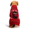 Hundkläder Pretty Xmas Pet Clothes Pullover Dress Up Stretchy Christmas Deer Snowflake Print Knitting Tröja