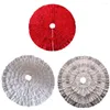 Christmas Decorations Tree Skirt Decoration Linen Home Xmas Festival Cake Skirts Solid Color Decor Decorative Ornament Red