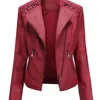 Women's Leather Faux Autumn Winter Pu Jackets Women Long Sleeve Zipper Slim Motor Biker Coat Female Outwear Tops 221012