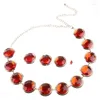 Cinture a catena rossa a catena cristallo gioielli decorativi per abiti da donna