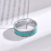 Klassiska G -märke Kvinnor Mens Ring 925 Silver Blue Emalj Rostfritt stål Ringar Fashion Women Party Engagement Designer Jewelry Anniv261y