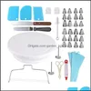 Cuisson Outils De Pâtisserie 40Pcs / Set Conseils De Décoration De Gâteau Ensembles De Cuisine Accessoires De Confiserie Buse Sac En Acier Inoxydable Crème Goutte De Dhzvx