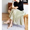 Skirts Women Fashion Spring Summer Pleated Khaki Asymmetrical Skirt Ladies Solid Clothing