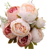 Dekorativa föremål Figurer 13 Huvud Konstgjorda Peony Flowers Vintage Bouquet Silk Fake Peonies For Table Wedding Decoration Wreath Diy Scrapbooking 230110