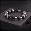 Bracelets porte-bonheur hommes bijoux Bracelet en acier inoxydable Skl tressé perles d'enveloppement pour 221028 livraison directe Dhemq