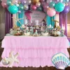Table Skirt Tulle Tutu Tablecloth Pink 3 Layer El Dinner Tableware Decoration Wedding Birthday Baby Shower Party