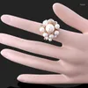 Anéis de casamento 825 Oferta Especial por atacado 2023 de alta qualidade Retas de shinestone Pérola Declaração Jóias de jóias para mulheres