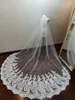 Brudslöjor Real Pos Cathedral Lace Wedding Veil 3 meter lång ett lager Vit elfenben med kamtillbehör Welon 2023