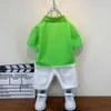 Kläder sätter barnkläder sätter pojkar och flickor kläder Kort ärm Polo Shirtpant Kids 2st Suit Cotton Summer Baby Outfit 230110