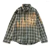 Chemises décontractées pour hommes Chemise pour hommes Veste coupe-vent Colorfast Warm Stylish Loose Fit Plaid Printing Work Coat