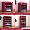 Storage Holders Racks 3/4/5/6/8 Layers Dustproof Assemble Shoes Rack Diy Home Furniture Nonwoven Shoe Shelf Hallway Cabinet Organi Dhedj