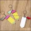 Party Favor Personlig tom brev Tassel Key Chain Teachers Day Pencil Akryl Drop Delivery Home Garden Festly Supplies Event DHXJ5