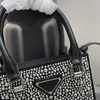 El çantası küçük saten tote çanta kristalli tasarımcı lüks çanta kadın omuz çantası moda crossbody çanta deri yeni 2022