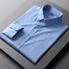 Chemises décontractées pour hommes Élégant Stretch Hommes À Manches Longues Formelle Affaires De Luxe Designer Vêtements Slim Fit Chemise Sociale Mâle Coréen