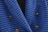 Robes de travail 2023 dames Texture femmes mode Double boutonnage en métal bouton Blazer manteau jarretelle robe costumes