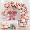 Weitere dekorative Aufkleber, rosa Ballon-Girlandenbogen-Set, Chrom, Roségold, Latex, Geburtstagsparty-Dekoration, Kinder, Hochzeit, Babyparty, Mädchen-Dekoration 230110