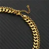Choker Fashion Punk Dubbelskikt Rostfritt stål Chunky Chain Halsband för kvinnliga smycken Chokers