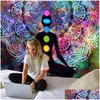 Tapestries Spiritual Background Divider Hanging Blanket Gift Seven Chakra Mandala Printed Wall Tapestry Home Decor Yoga Meditation D Dhlwp