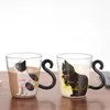 Vinglas Kaffe glas mugg brev tryckt mjölk te kopp cocktail transparent muggar handgjorda drycker par gåvor