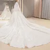 2023 Plus la taille une ligne robes de mariée longues manches illusion dentelle applique bijou col transparent perles perlées sur mesure chapelle Weddin221U