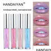 Brillant à lèvres Handaiyan Plump It Plumper Lipgloss Liquid Crystal Laser Holographic Lips Glow Waterproof Lon Lasting Shimmer Mermaid Pigm Dhimu