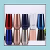 Tumblers 6Oz Champagne Flutes Wine Tumbler Stainless Steel Vaccum Insated Egg Cup Beer Drinking With Lids Drop Delivery Home Garden Dhdpm