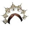 Acessórios para cabelos góticos lolita tiara coroa de cabeça para a cabeça do pacote de materiais diy halloween vintage sol deusa barroca halo halo peças dhadm