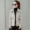 Kvinnors ullimitation Mink Velvet Coat 2023 Women Winter Jacka Korean Löst tjock kort överrock Slim Elegant Female Cashmere Tops W20