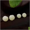 Boucles d'oreilles à tige en argent Sterling 925 authentique pour femmes et filles, bijoux fins, fleur de Jade naturelle faite à la main, goutte de 8/10Mm, livraison Dh56L