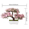 Flores decorativas Plantas artificiais Bonsai Pequena panela de árvore falsa planta em vaso de flores Decoração da mesa da sala de casa El Arranjo de jardim