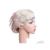 Berretti 1920S Flapper Headband Roaring 20S Accessori Great Gatsby Party Wedding Copricapo Capelli 221107 Drop Delivery Fashion Hats Sc Dhpiz