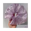 Headbands Summer Net Yarn Large Chiffon Hair Bow Scrunchies For Women Elastic Band Ponytail Holder Tie Girl Accessories Drop Deliver Dhsvi