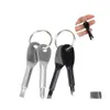 Tournevis Tournevis Porte-clés Poche Portable Métal Fente Porte-clés Extérieur Mtifunctional Phillips Outils À Main Avec Porte-clés Dro Dhhbd